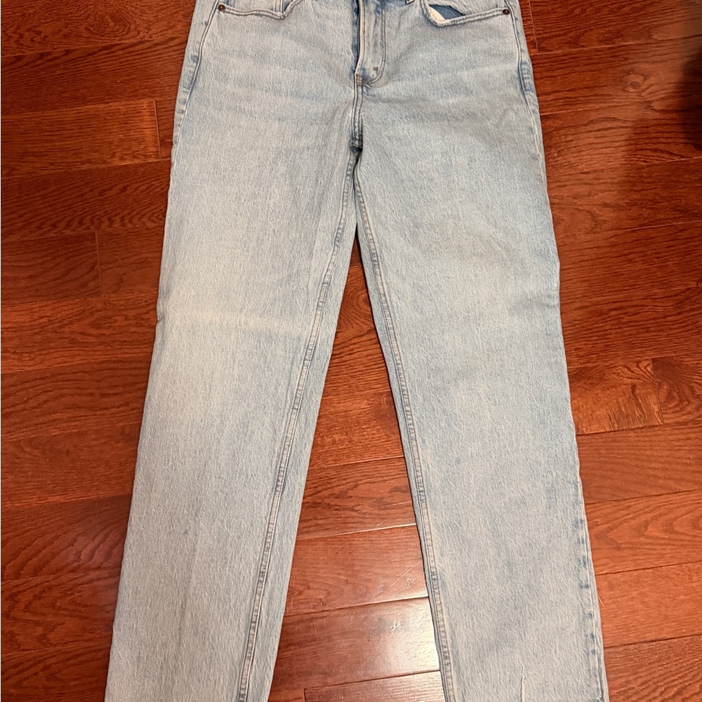 Abercrombie & Fitch Women's Light Blue Straight Leg Jeans